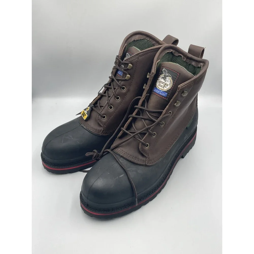 Georgia Muddog G6633 Mens US 14W Brown Waterproof EH Steel Toe Safety Work Boots